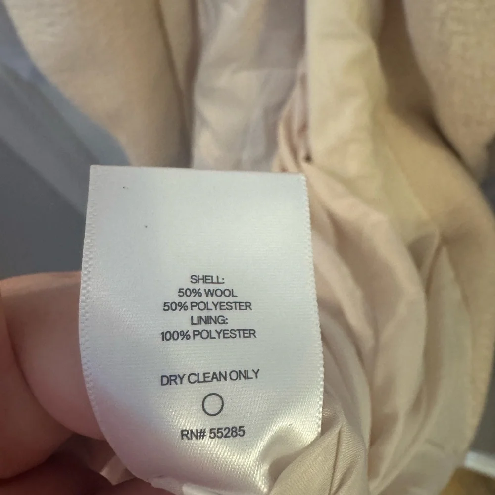 Express Cream Women's Belted Coat, XL - Picture 4 of 6